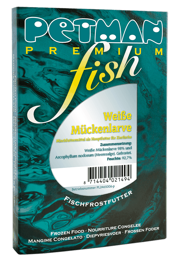 Petman Premium fish Verpackung der Sorte Weisse Mückenlarve