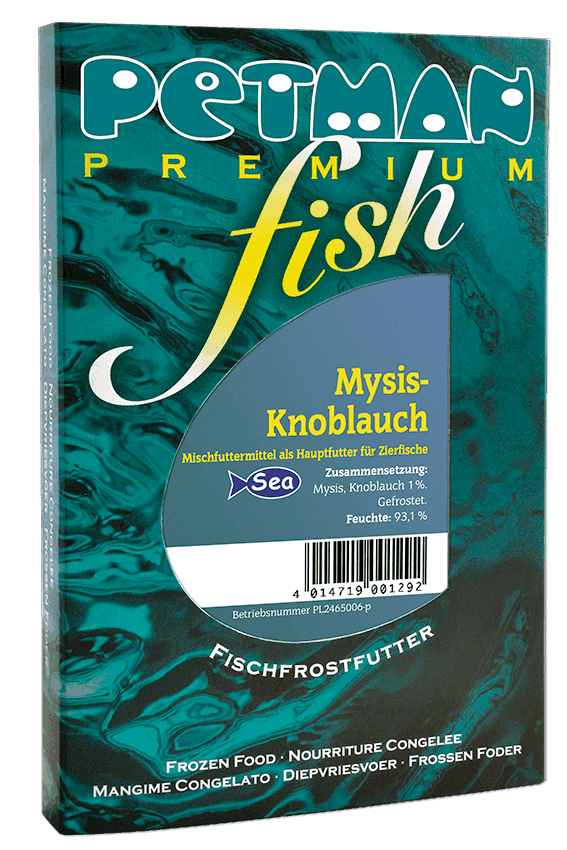 Petman Premium fish Verpackung der Sorte Mysis mit Knoblauch